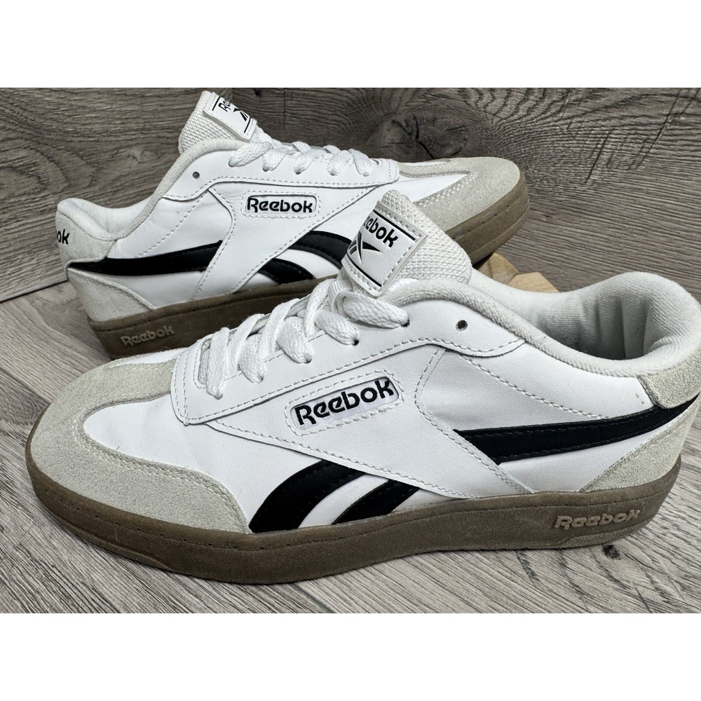 Reebok Club C Revenge Sneakers White Black Gum Sole Low Top Shoes Womens 8